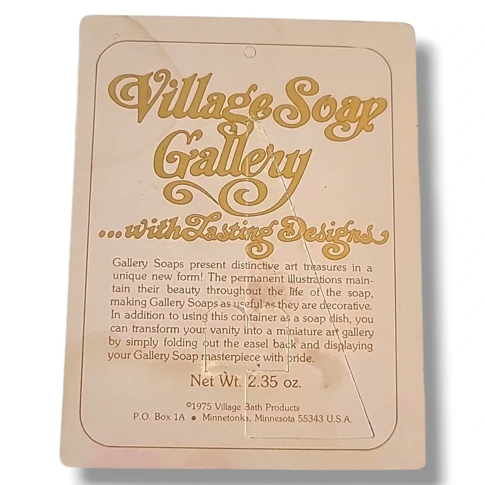 Vintage 1975 Village Soap Gallery NOS Bar Soap Watering Can Floral Frame Decor‎